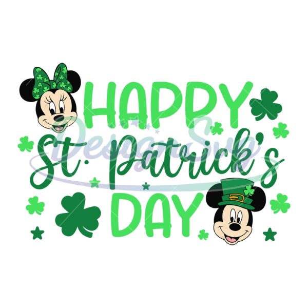 happy-st-patrick-day-green-clover-mickey-couple-svg