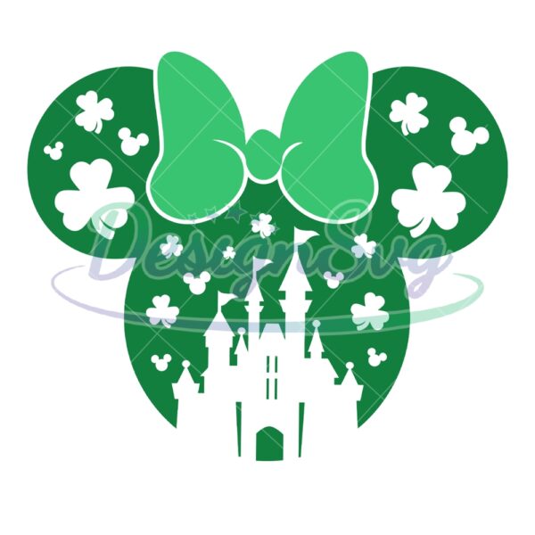 disney-minnie-kingdom-green-leaf-clover-svg