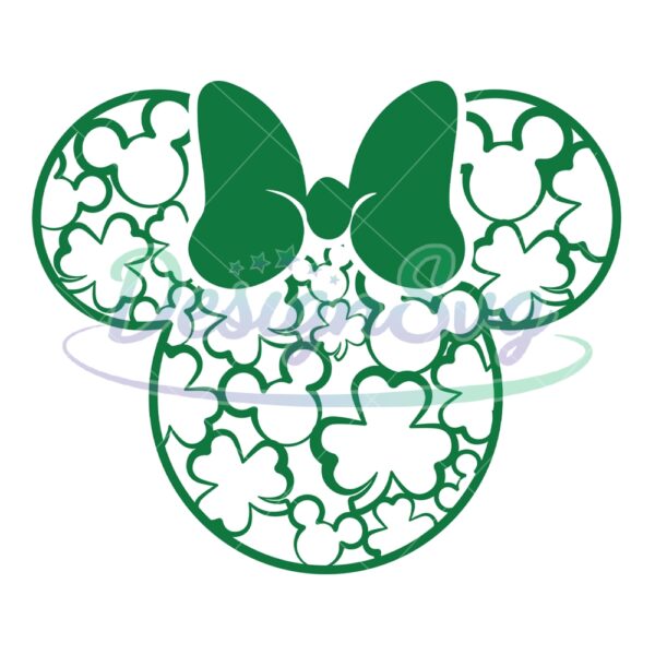 disney-minnie-mouse-head-green-leaf-clover-svg