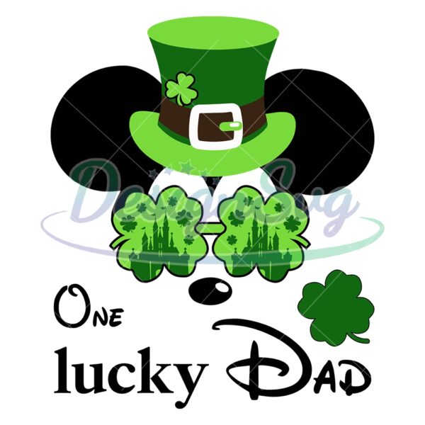 one-lucky-dad-mickey-green-clover-leprechaun-svg