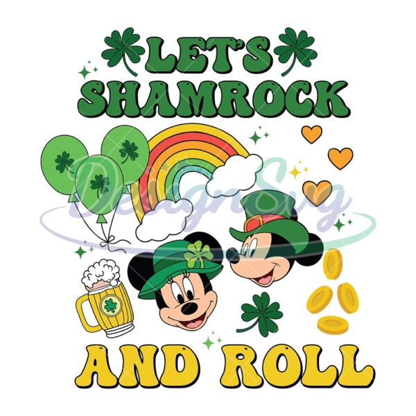 lets-shamrock-and-roll-lucky-mickey-minnie-mouse-svg