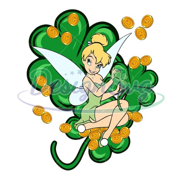 tinkerbell-lucky-green-leaf-clover-patrick-day-svg