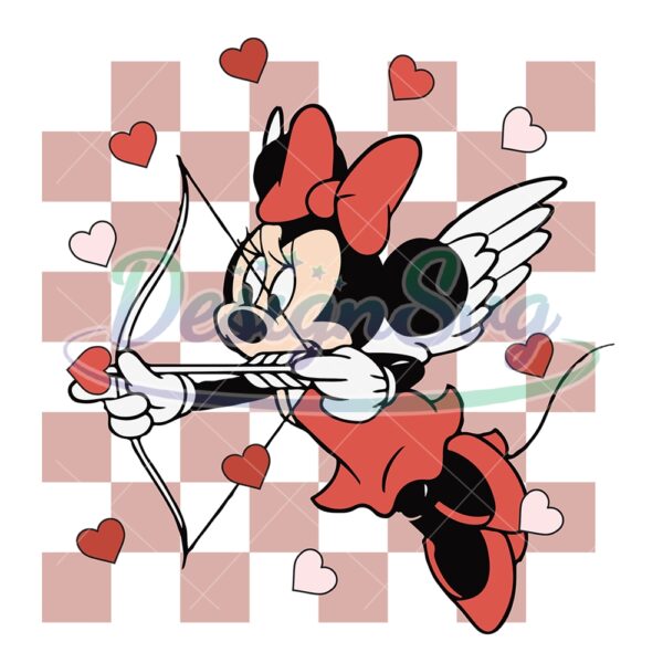 checkered-minnie-mouse-cupid-valentines-png