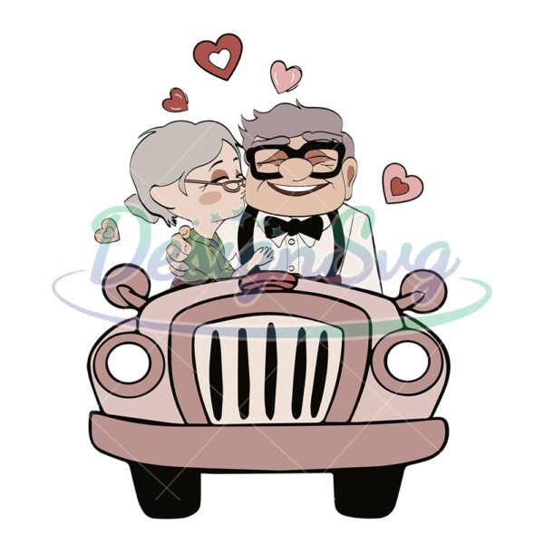 up-movie-valentine-couple-cars-carl-and-elly-svg