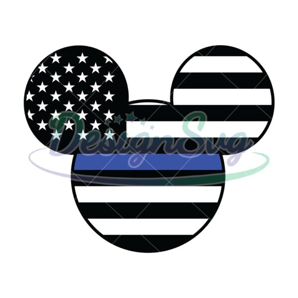 thin-blue-line-american-mickey-mouse-svg