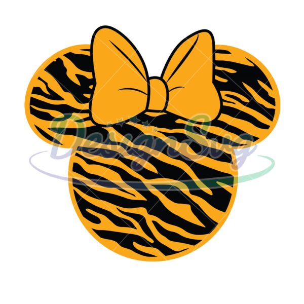 minnie-mouse-tiger-pattern-head-svg