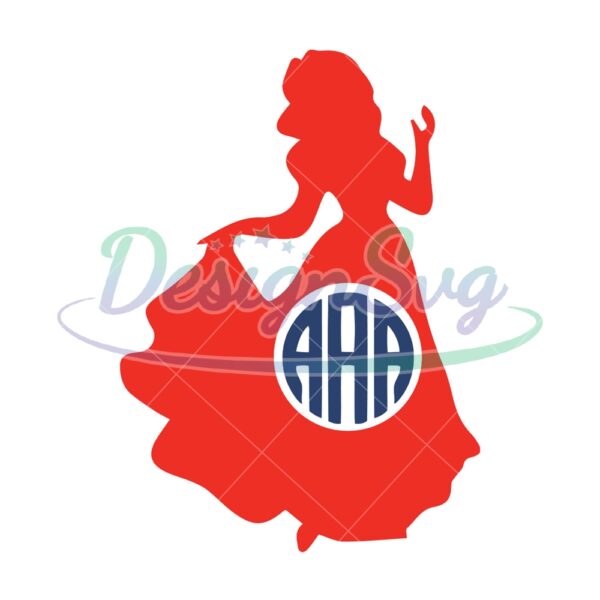 princess-red-silhouette-monogram-svg