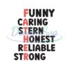 Funny Caring Stern Honest Reliable Strong Svg