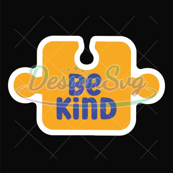 be-kind-autism-awareness-yellow-puzzle-svg