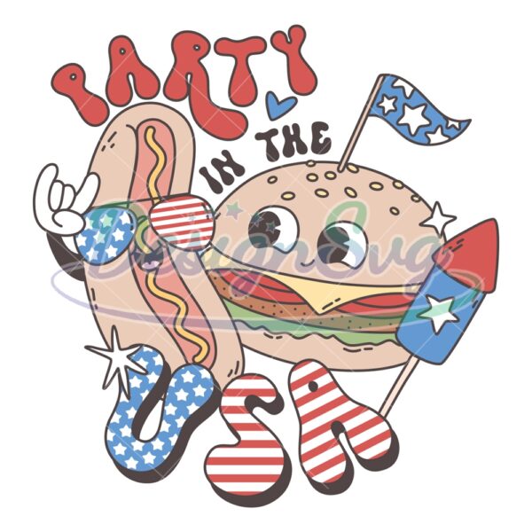 Party In The USA Patriotic Day Foods SVG