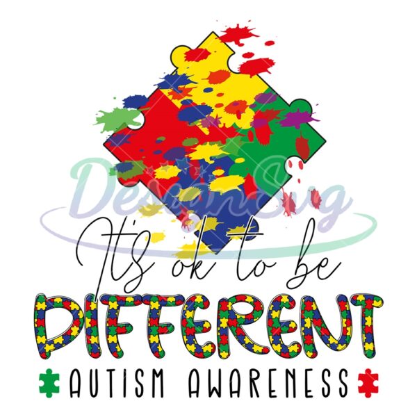 its-ok-to-be-different-autism-awareness-watercolor-svg