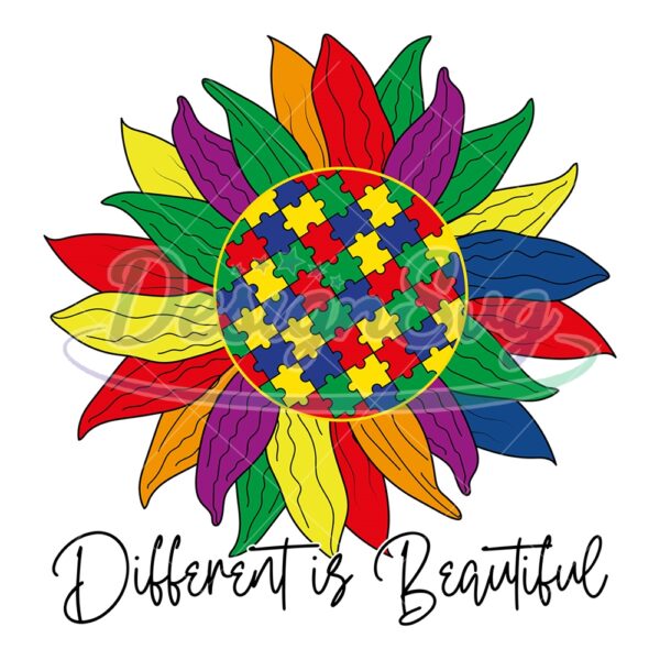different-is-beautiful-sunflower-puzzle-svg