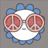 Peace Sign Glasses Sunflower Patriotic Day SVG