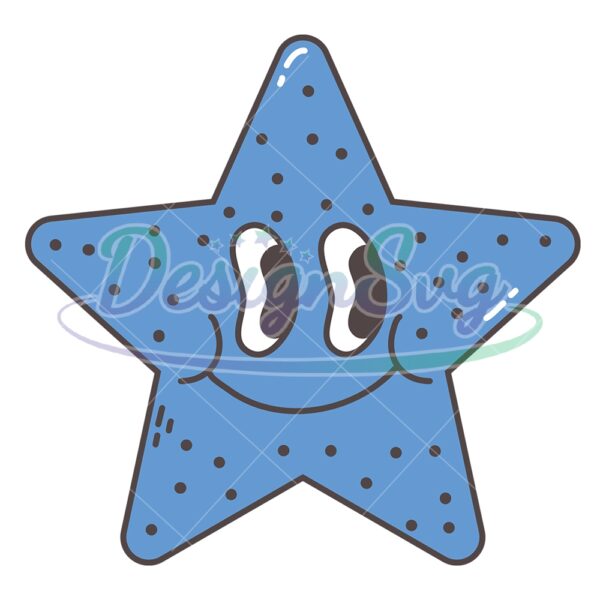 Cute Blue Starfish Patriotic Day SVG
