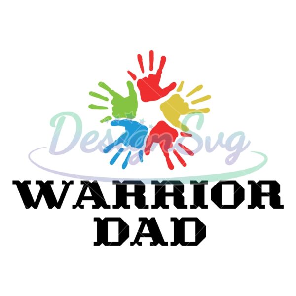autism-warrior-dad-rainbow-hand-puzzle-svg