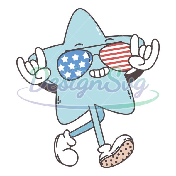 Walking American Star Patriotic Day SVG