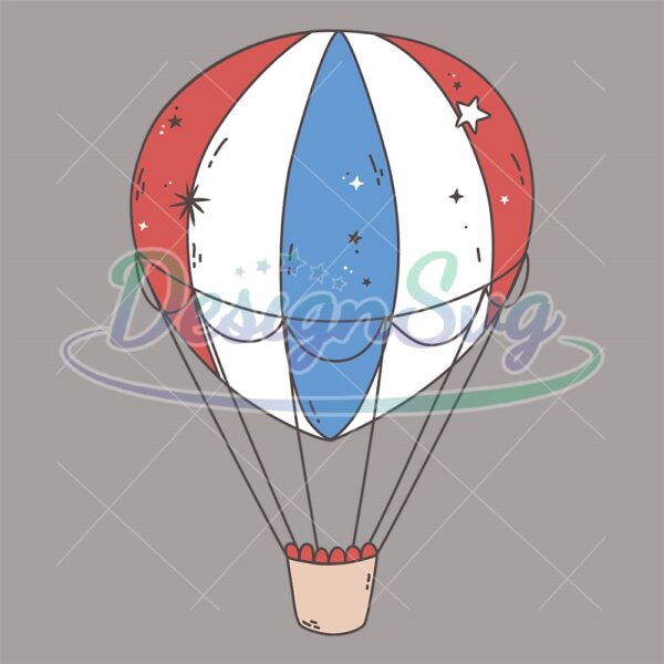 Red White and Blue Balloon Patriotic SVG