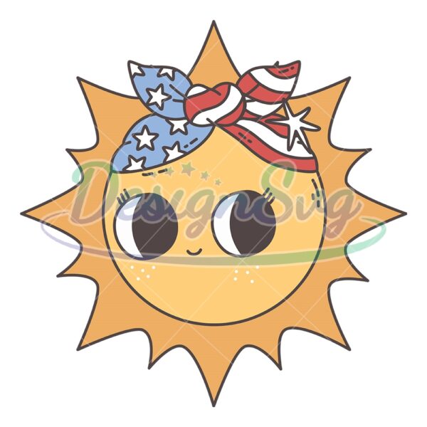 The Sun With USA Bandana Patriotic Day SVG