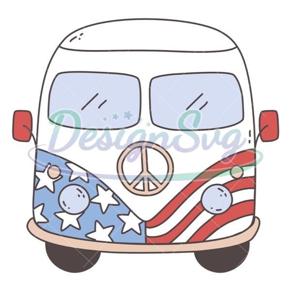 American Peace Sign Vans Patriotic Day SVG