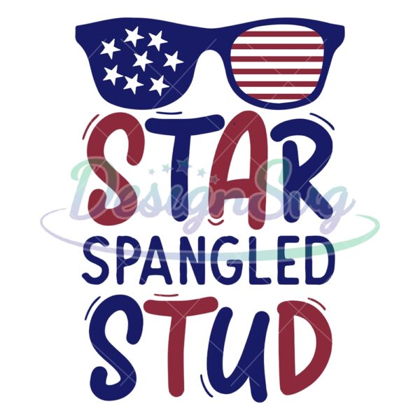 Star Spangled Stud American Flag Glasses SVG