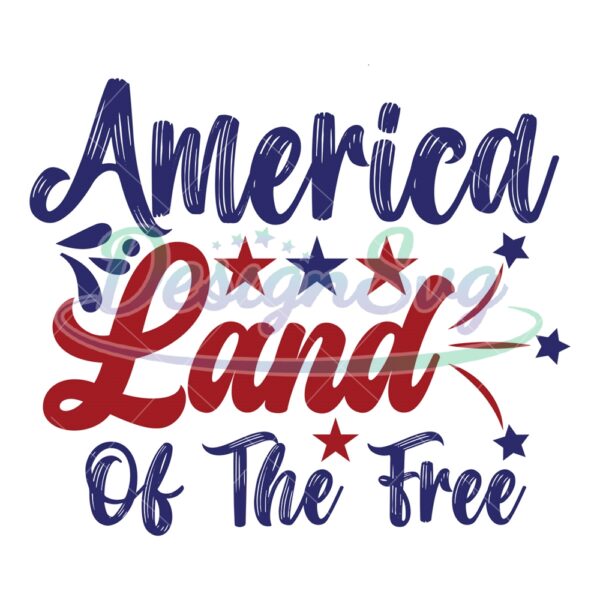 America Land Of The Free Star SVG