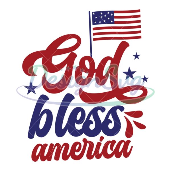 God Bless America Patriotic Flag SVG
