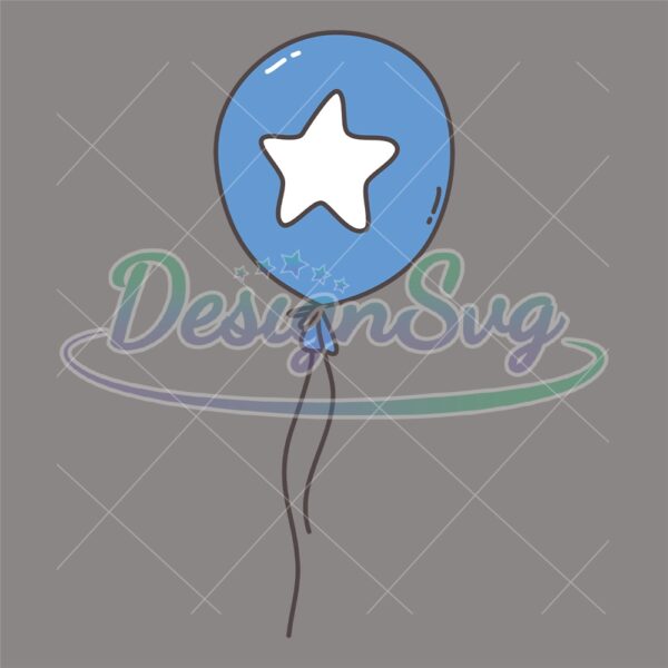 Patriotic Blue Star Balloon 4th Of July SVG