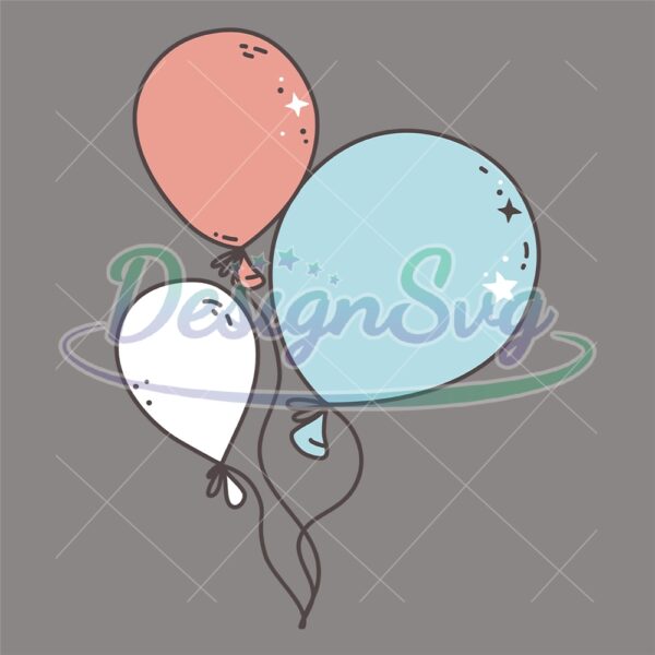 Patriotic Red White And Blue Balloon SVG