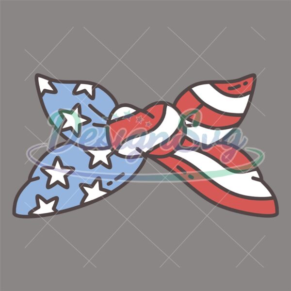 Patriotic American Flag Bow SVG