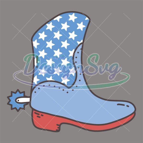 Patriotic Cowboy Stars Boots SVG