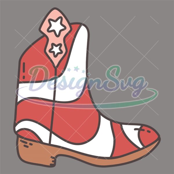 Patriotic Cowboy Red Boots SVG