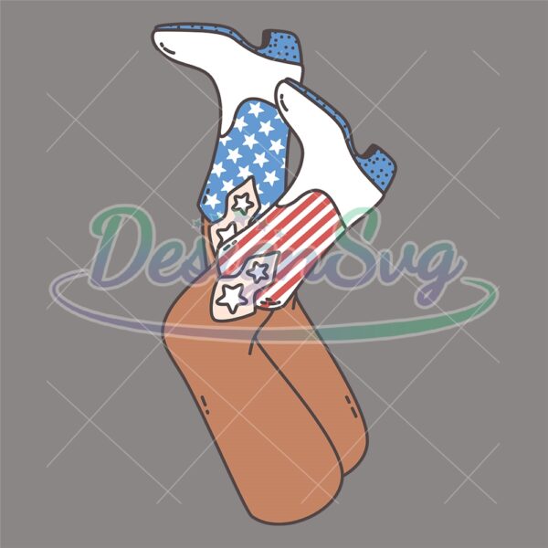 Patriotic Western Cowgirl Boots SVG