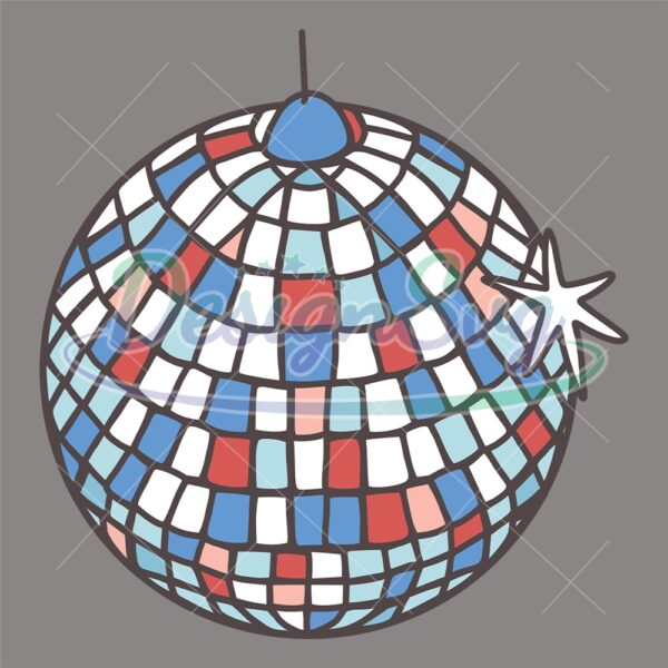 Patriotic Disco Ball 4th Of July SVG