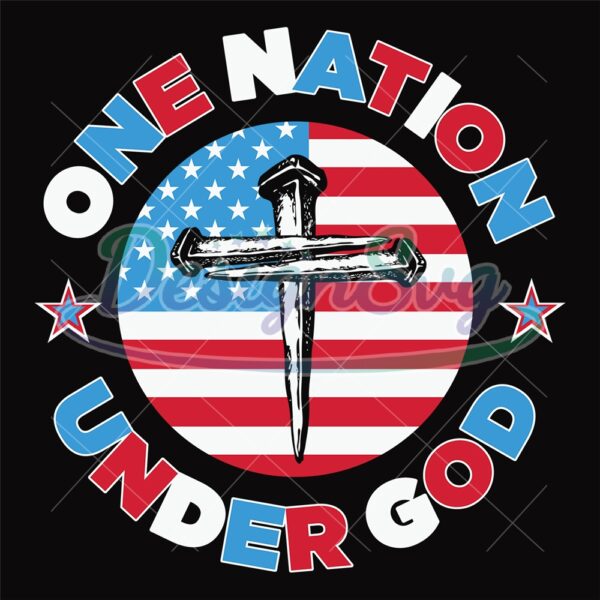 One Nation Under God American Flag SVG