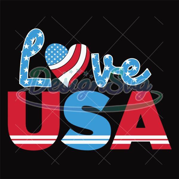 Love USA 4th Of July Quotes SVG