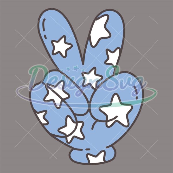 Patriotic Mickey Peace Hand 4th Of July SVG