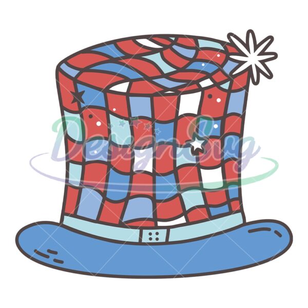 Patriotic Red White And Blue Hat SVG