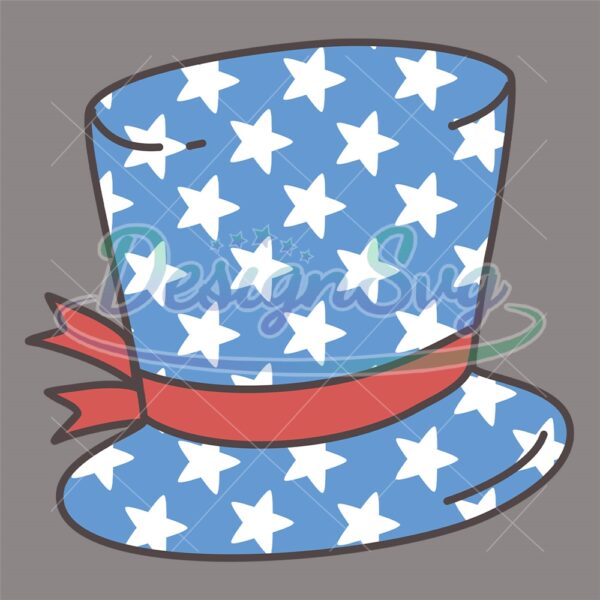 Patriotic Uncle Sam Star Hat 4th Of July SVG