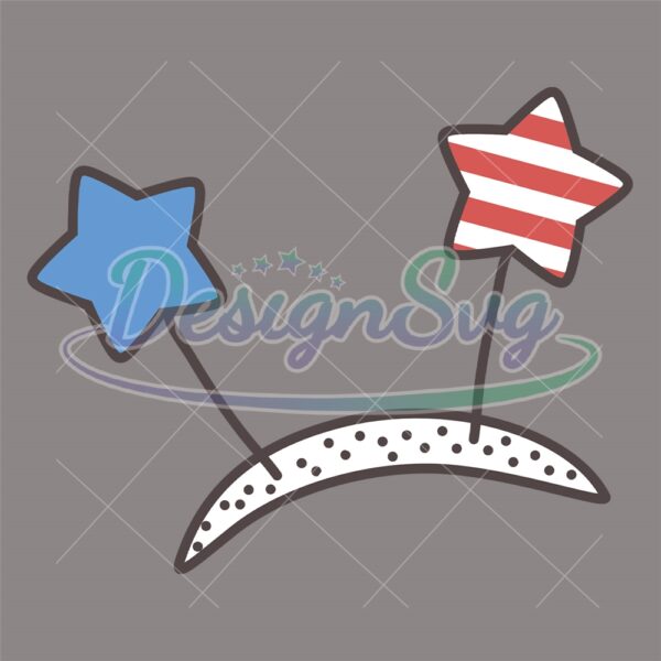 Patriotic Red White and Blue Headband SVG