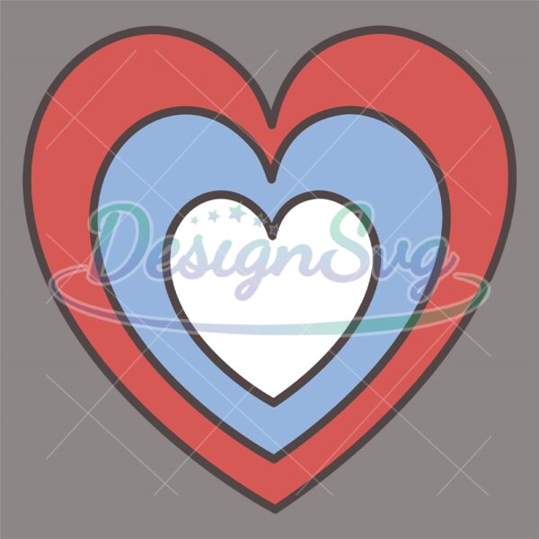 Patriotic Red White And Blue Heart SVG