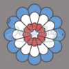 Patriotic Red White And Blue Flower SVG