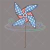 Patriotic USA Flag Pinwheel SVG