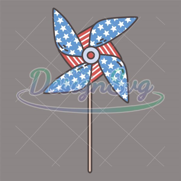 Patriotic USA Flag Pinwheel SVG
