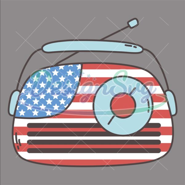 American Flag Radio 4th Of July SVG