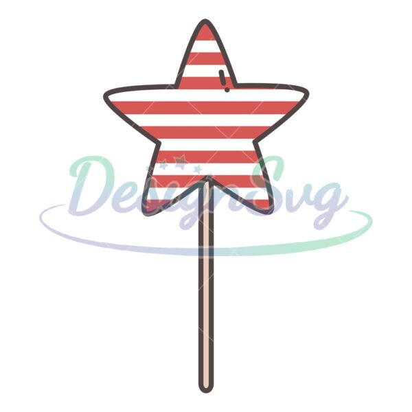 Patriotic Star Magic Wand 4th Of July SVG