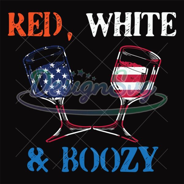 Red White And Boozy Wine SVG