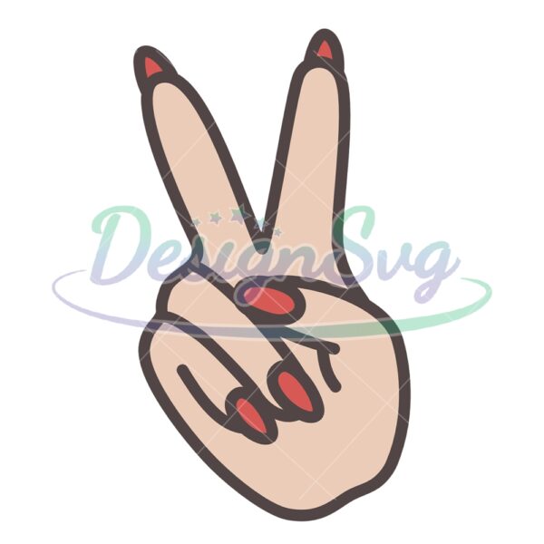 Patriotic Hand Peace Sign SVG
