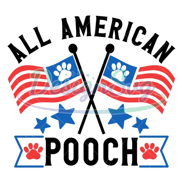 all-american-flag-pooch-dog-paw-svg