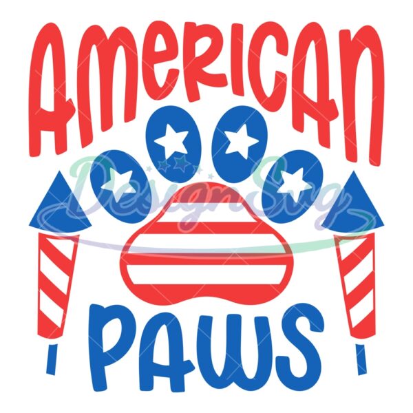 American Paws Fireworks 4th Of July SVG