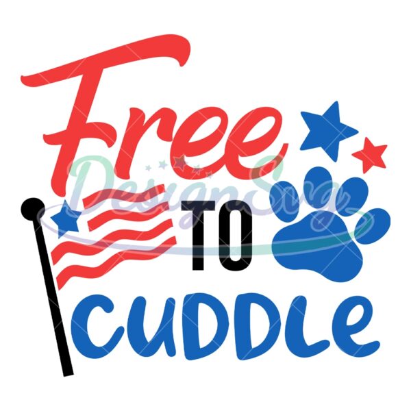 Free To Cuddle American Dog Paw SVG